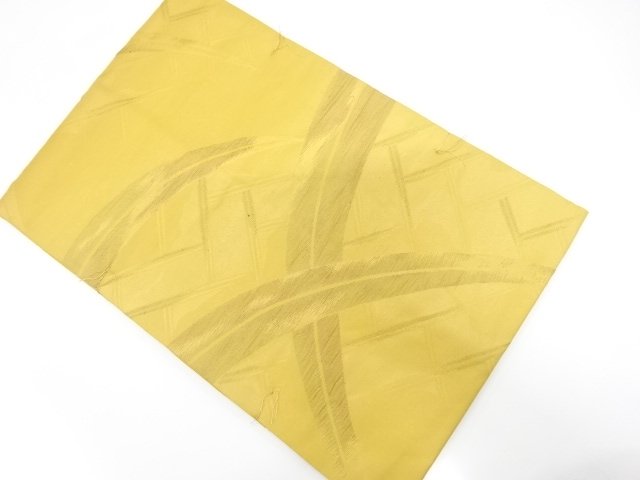 未使用品　芝草に桧扇模様織り出し　名古屋帯